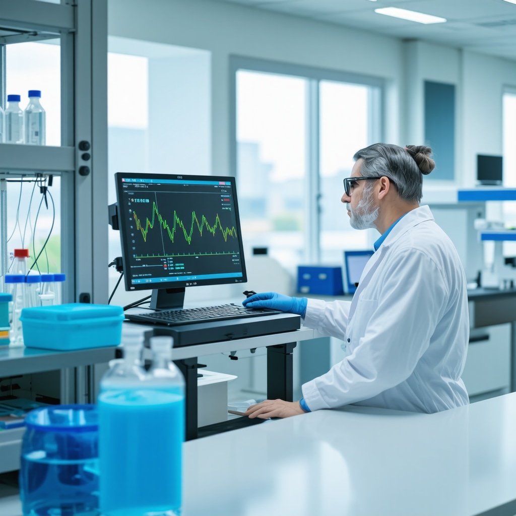 Scientist analyzing genetic and metabolic data in a modern lab for personalized weight loss treatments.