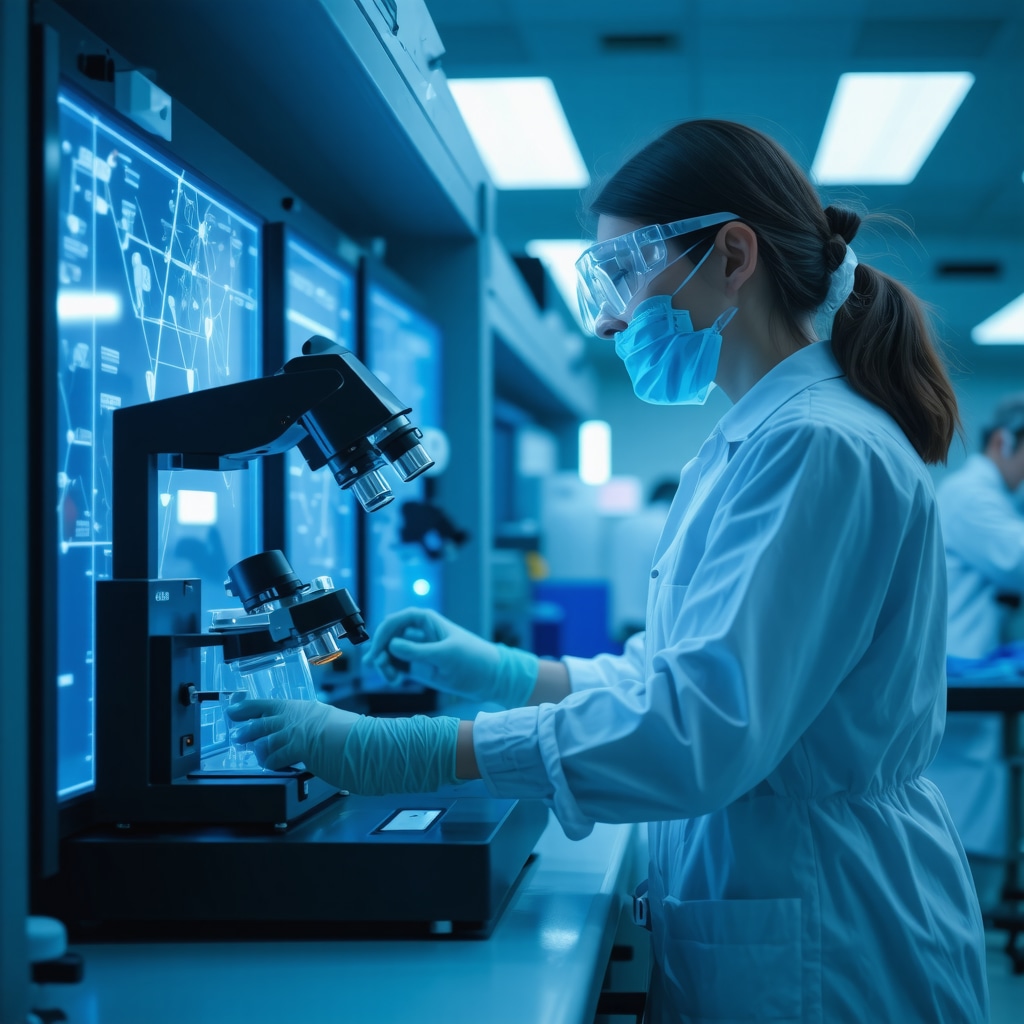 Scientists in a lab analyzing data for custom weight loss therapies