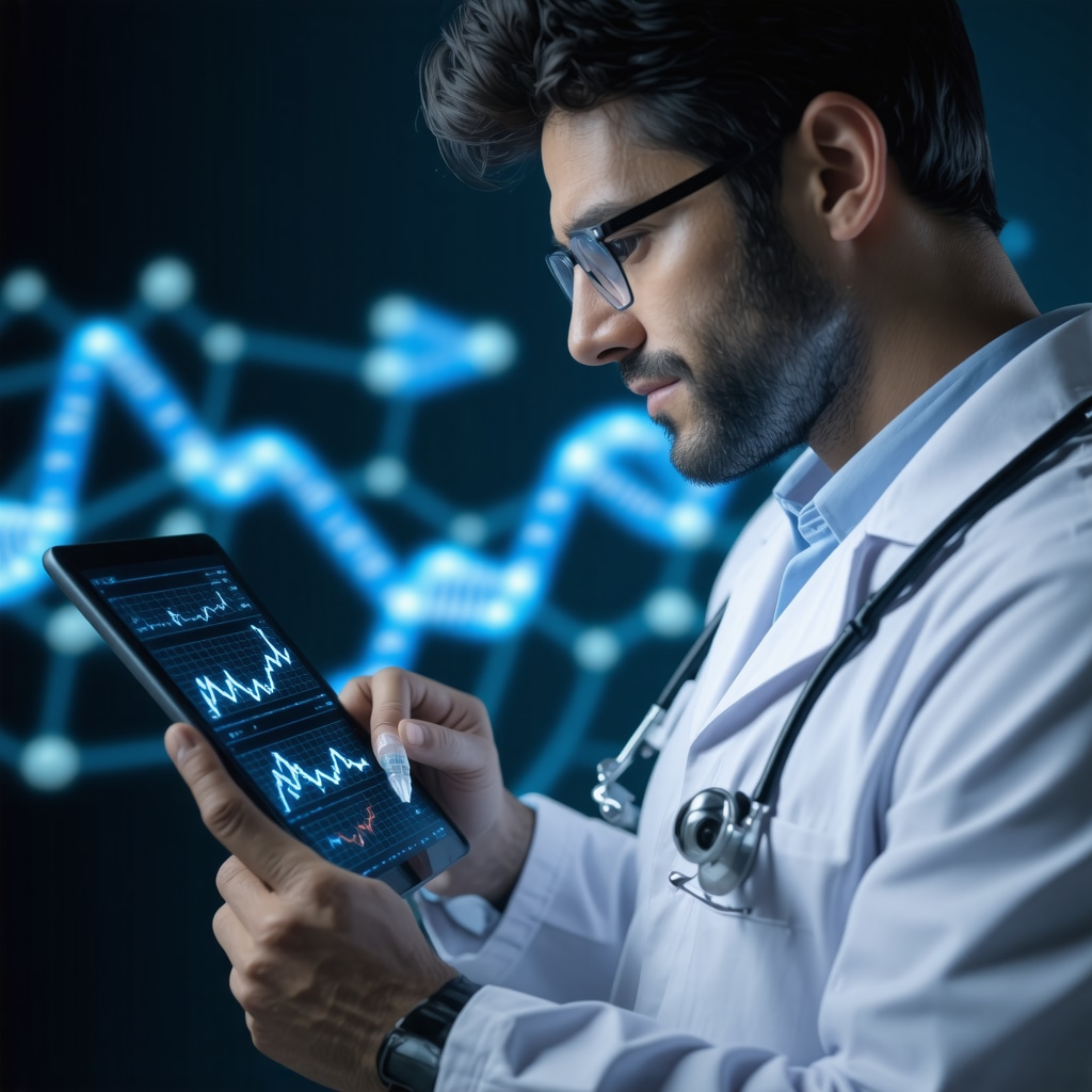 Medical professional reviewing pharmacogenomic data for tailored injectable weight loss treatment
