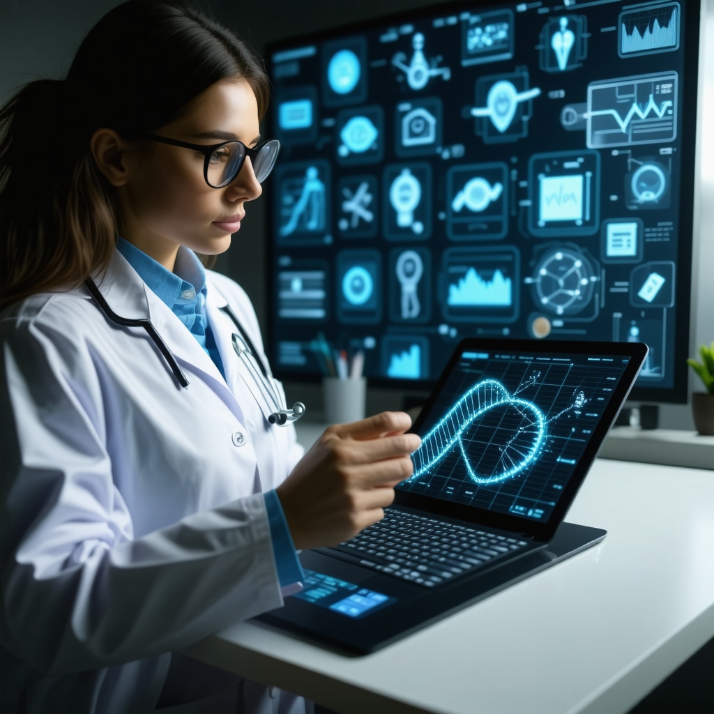 Doctor and patient reviewing pharmacogenomic and digital health data for personalized weight loss