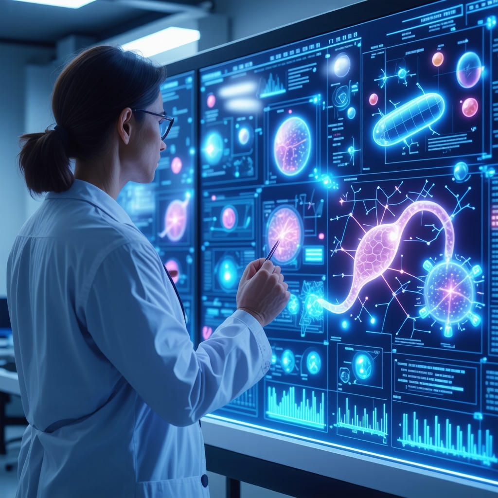 Doctor reviewing genetic and metabolic data for personalized weight loss medication in advanced clinical setting