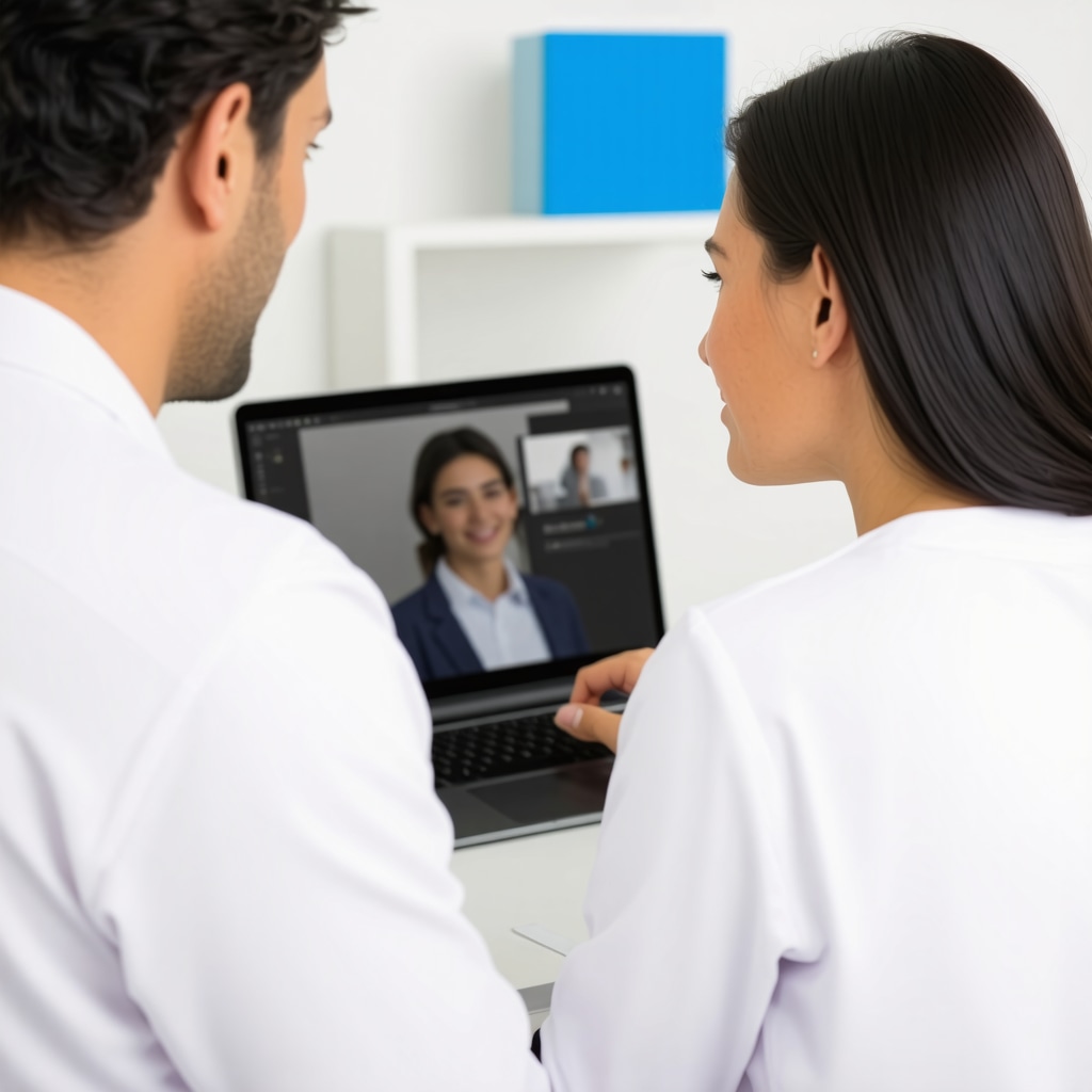 Doctor and patient engaging in a virtual consultation about weight management through telemedicine.