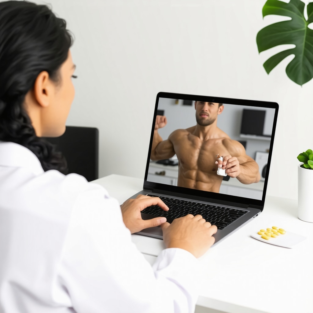 Doctor and patient having a virtual consultation about weight loss medications using digital tools.