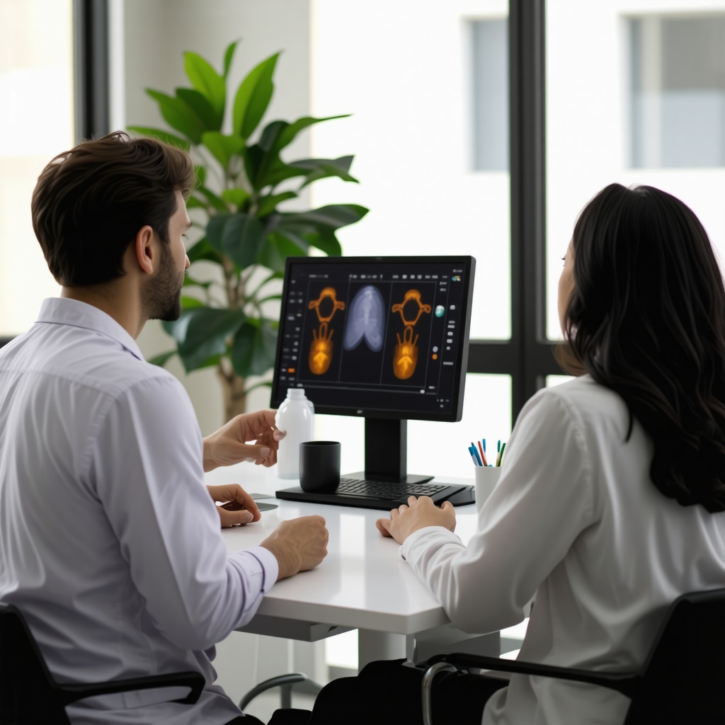 Doctor conducting a telemedicine consultation for weight loss with a patient using digital devices