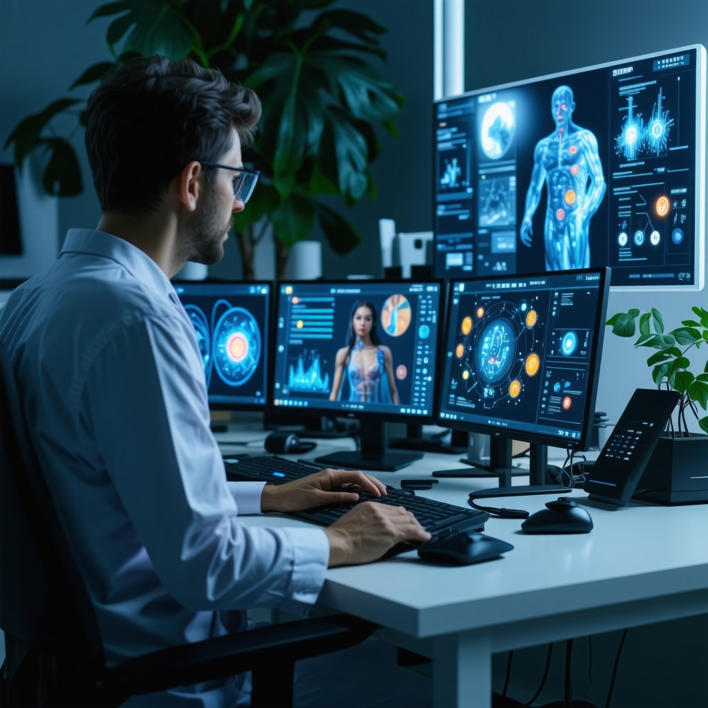 Clinician reviewing biomarker and wearable data for personalized weight loss treatment via telemedicine