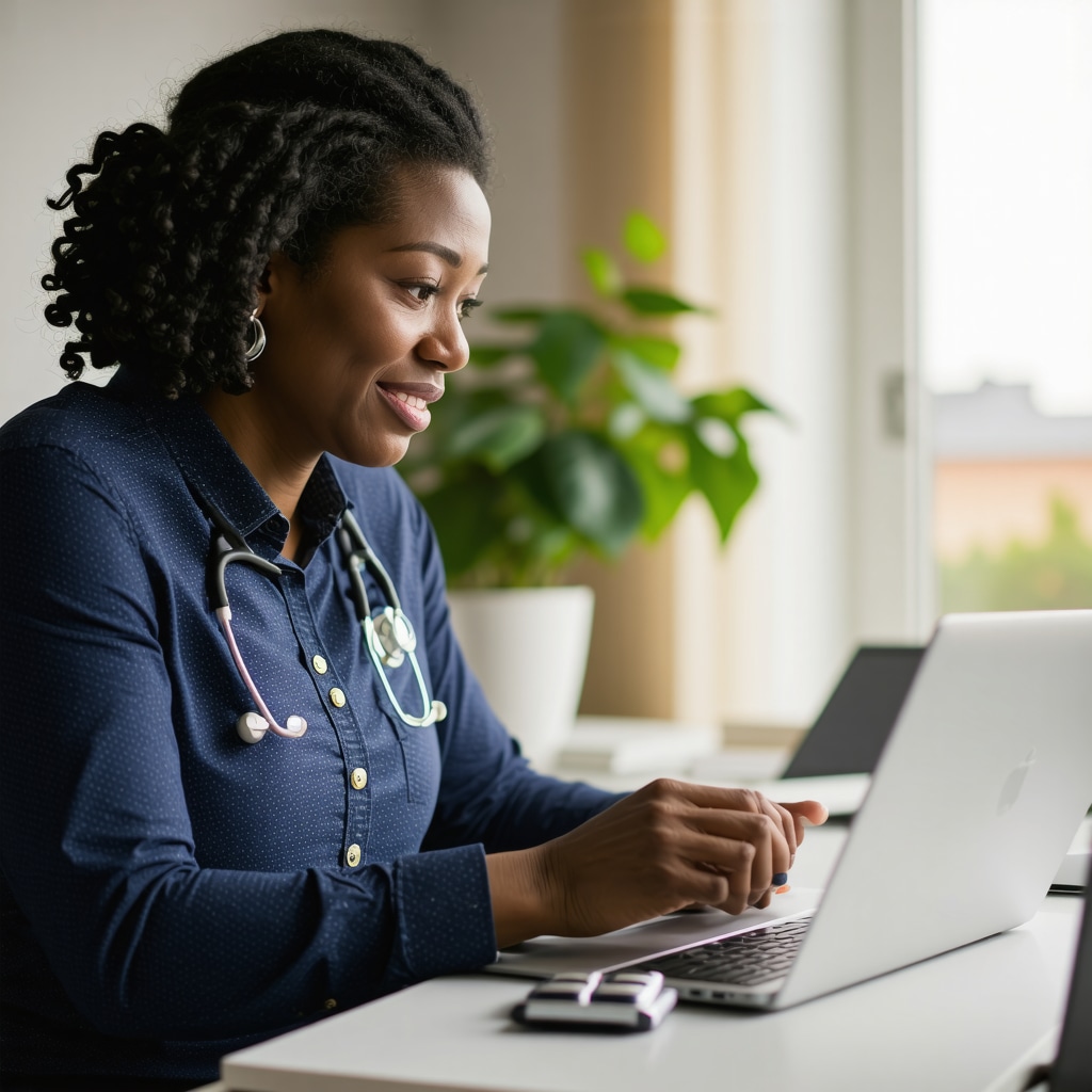 Patient and doctor discussing prescription weight loss medications through telemedicine on laptop