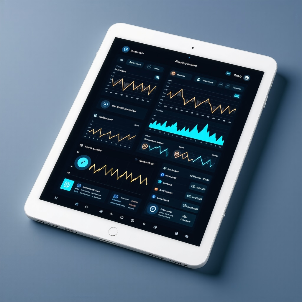 A digital tablet showing telemedicine dashboard with genetic data, biometric charts, and AI-driven weight loss analytics