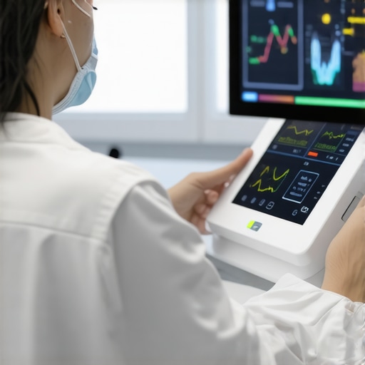 A healthcare professional giving an injection to a patient in a high-tech clinic setting, emphasizing innovation in weight management.