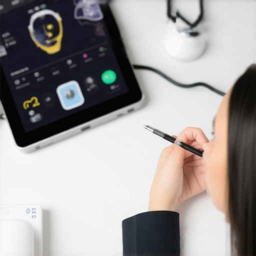 Medical professional discussing weight management options with digital health devices.