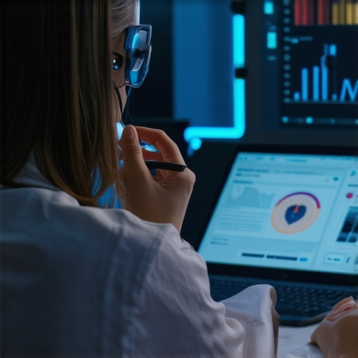 Advanced genetic testing and AI analysis in a modern healthcare setting.