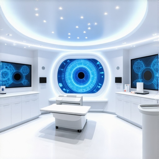 Modern medical clinic showcasing advanced genetic and pharmacological weight loss treatment tools