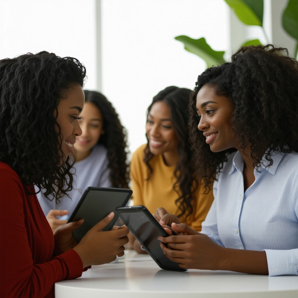 Diverse individuals using devices for telemedicine consultations, highlighting accessibility.