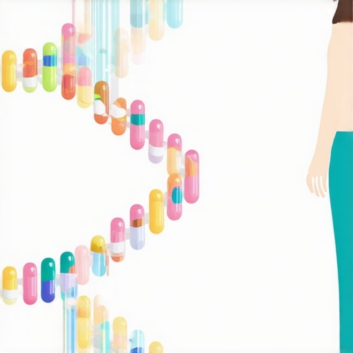 Genetic map and medication icons representing personalized weight loss treatments for 2025