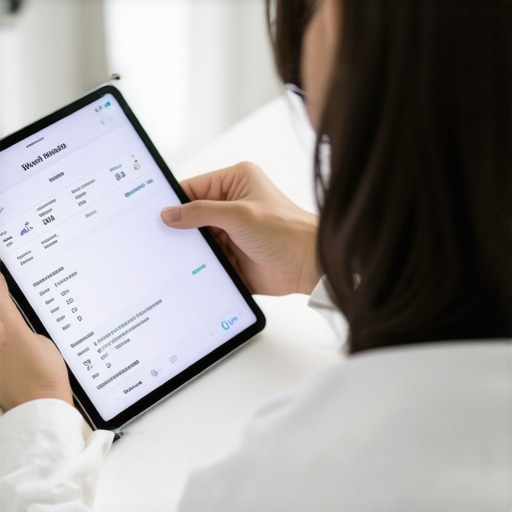 Person consulting with doctor via tablet for long-term fat loss