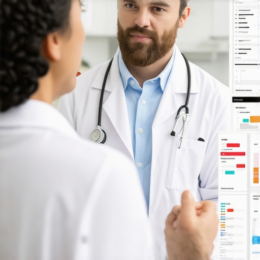 Doctor consulting with a patient about customized prescription weight loss plans.