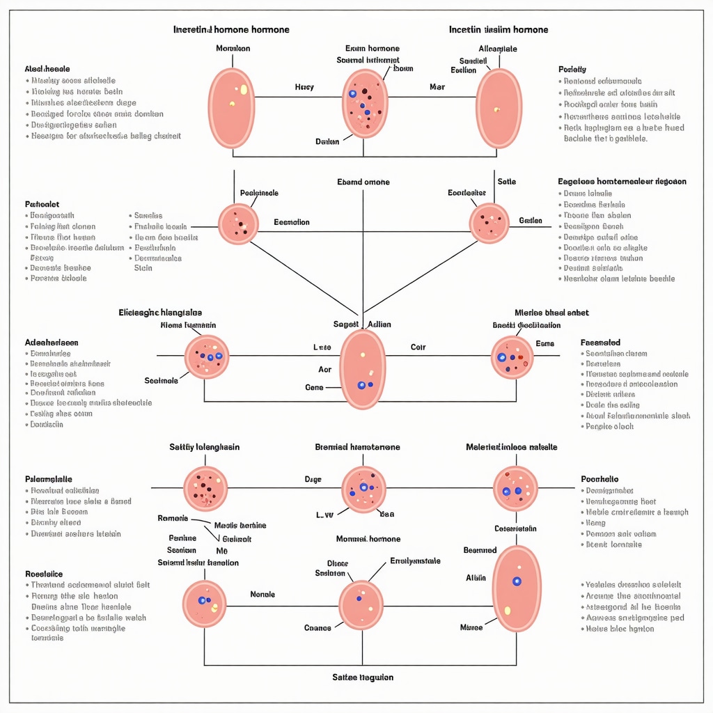 Diagram of incretin pathways and satiety hormones involved in weight loss medications