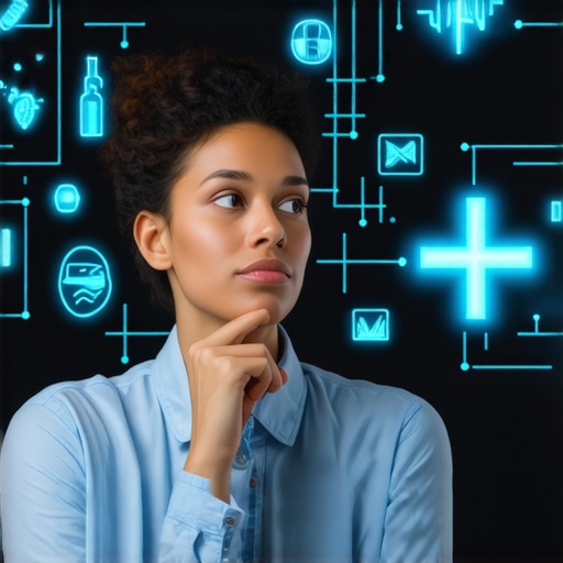 A person contemplating medical advancements in weight management with a background of healthcare icons.