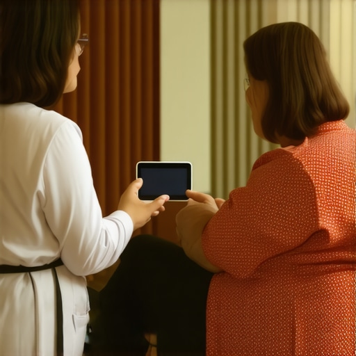 Healthcare professional consulting with patient remotely about weight loss via telehealth platform