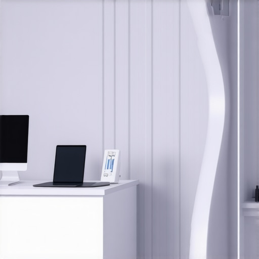 Futuristic healthcare setting with telemedicine tools and personalized care