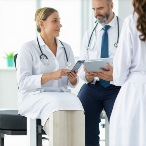 Healthcare professional using digital devices for personalized weight management consultation