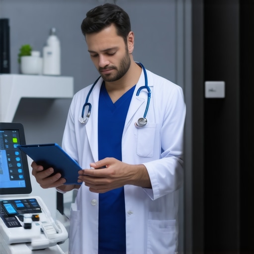 Doctor consulting with patient about weight loss medication options in a high-tech clinic