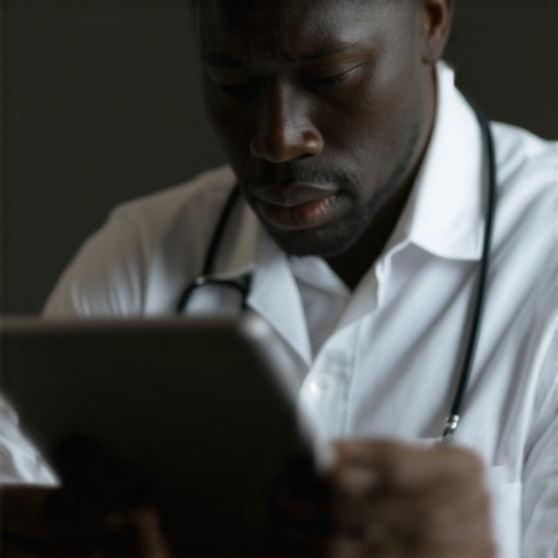 Person reviewing medical data on a tablet about weight loss treatments