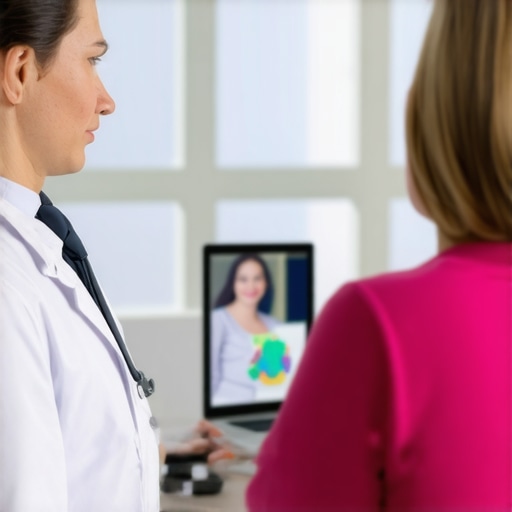 Doctor and patient discussing weight loss options through telemedicine platform