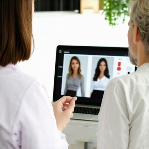 Doctor consulting with patient online about weight loss medications using digital devices in a modern clinic