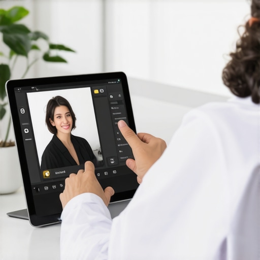A healthcare provider discussing weight loss strategies with a patient via tablet in a contemporary setting.