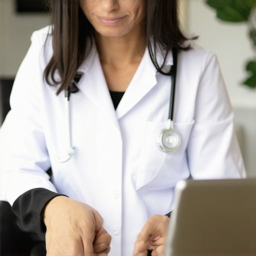 Doctor conducting a virtual consultation about personalized weight loss plans using genetic data.