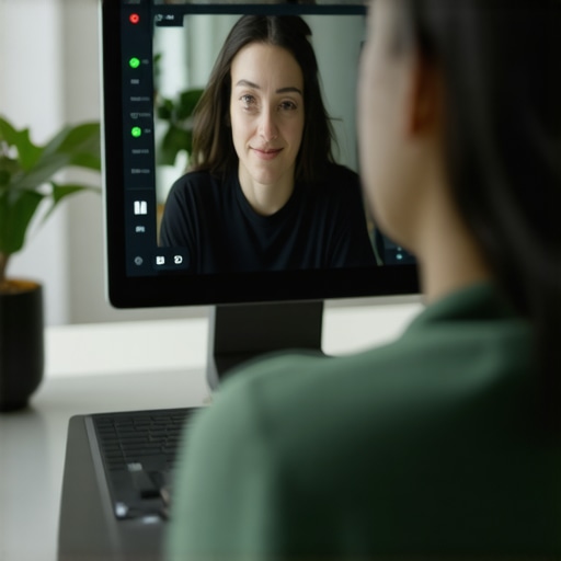 Virtual mental health support for weight management Person participating in a telehealth session with a mental health professional, illustrating psychological support in weight loss