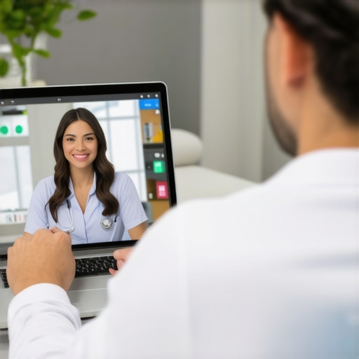 A woman discussing weight loss options during a telemedicine appointment on her laptop with a doctor.