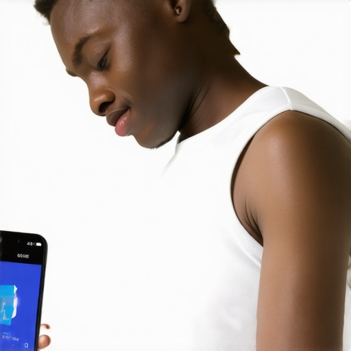 Person checking weight and body metrics with a digital scale and smartphone app