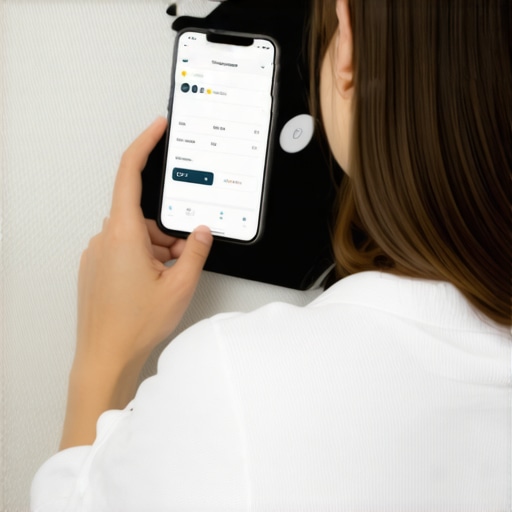 Person weighing themselves with a digital scale and tracking their diet with a smartphone app at home