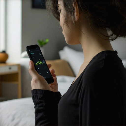 A person tracking health data on a smartphone app