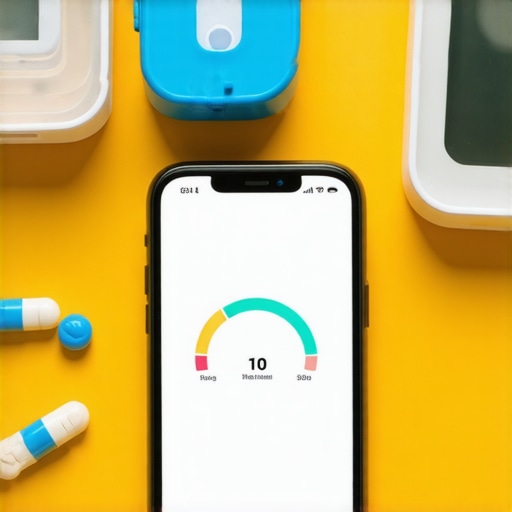 Smartphone with health app, pill organizer, and glucose monitor for weight loss support