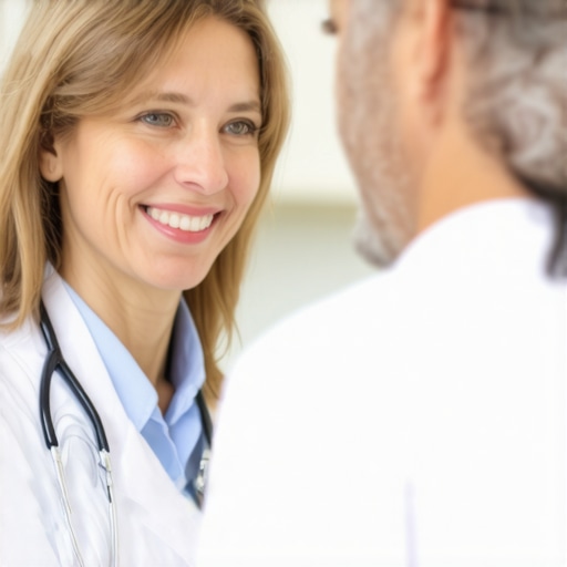 Doctor consulting patient on medication switch for weight management.