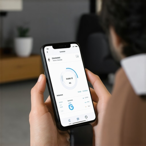 Leveraging Tech for Weight Loss Maintenance Person tracking weight loss progress on a smartphone with wearable device