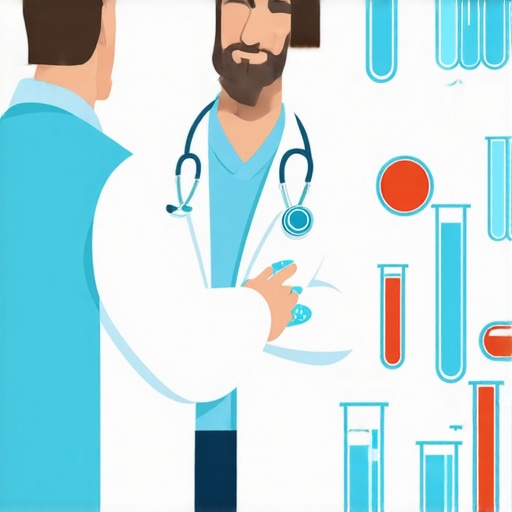 Doctor and patient discussing laboratory test results for weight loss medication safety.