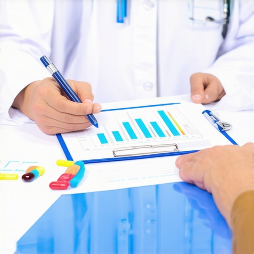 Doctor consulting with patient on weight loss medications and genetic testing.