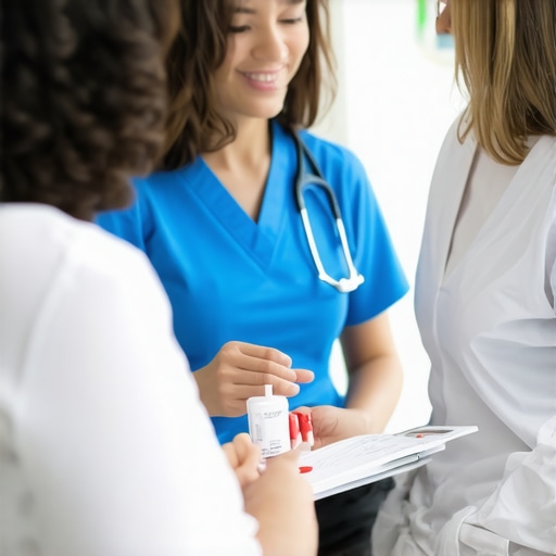 Doctor and patient reviewing weight management strategy together