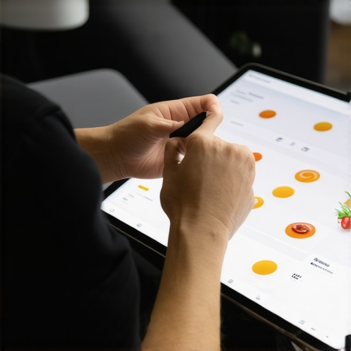 Person using a smartwatch and tracking their diet on a tablet to maintain weight loss progress