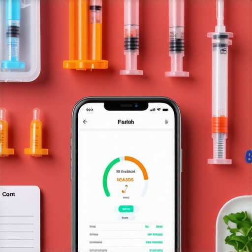 Smartphone with health tracking app, medication, and meal planner for weight management.