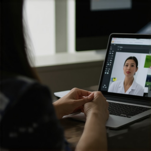 Doctor and patient discussing weight management through telehealth on a laptop.