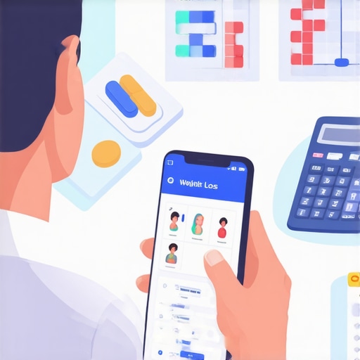 Person using telemedicine service for weight loss prescription with doctor on smartphone screen.