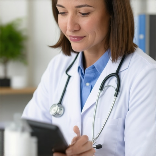A healthcare professional discussing weight loss medication options with a patient during a virtual consultation.
