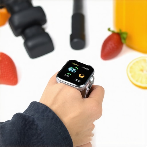 User engaging with a fitness tracker for weight maintenance.