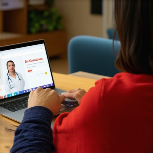 Person discussing weight loss plan with doctor via laptop at home