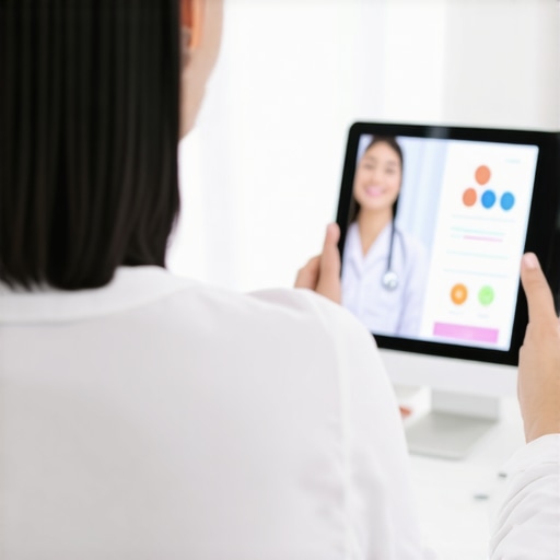 Person speaking with a doctor via telemedicine about gut health and weight loss.
