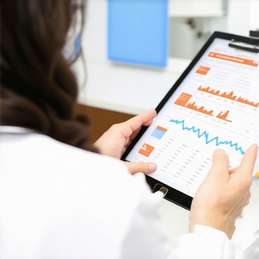 Doctor explaining prescription weight loss options to a patient using a digital tablet.